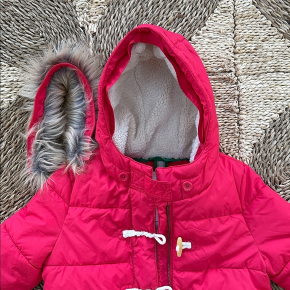 Boden Red(ish) Parka with fleece lining and hood - Picture 5 of 6